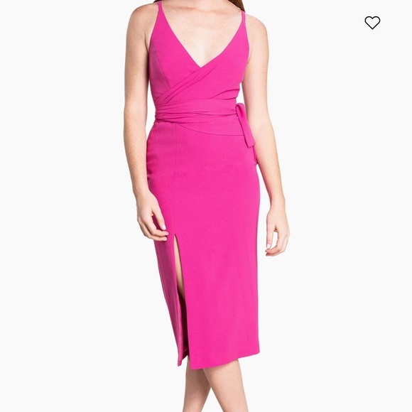 Dress the Population Kiara Crepe Midi dress Pink - Picture 1 of 10